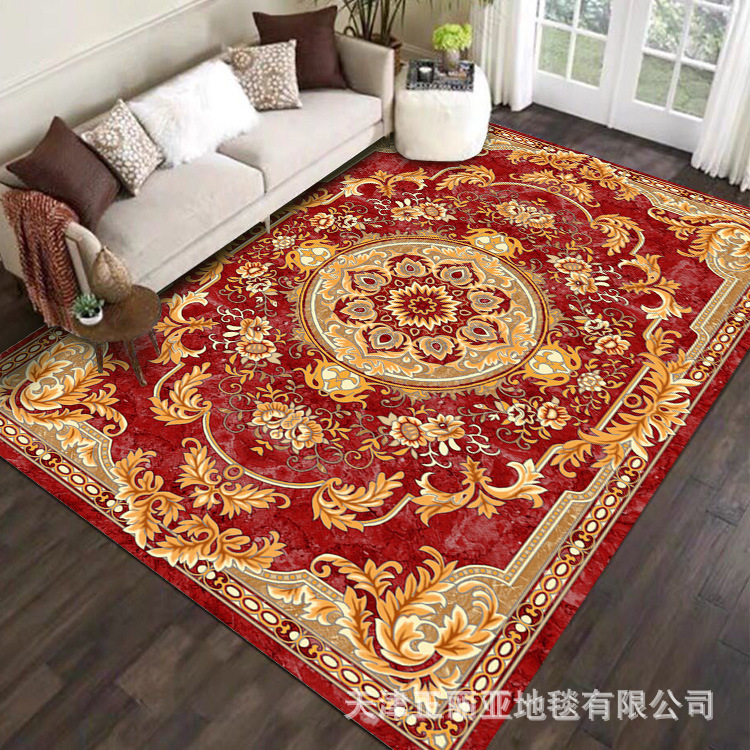 Alfombras de cachemira transfronterizas lavados con agua alfombras de mesa de té de estilo bohemio alfombras de absorción de agua alfombras antideslizantes para el hogar