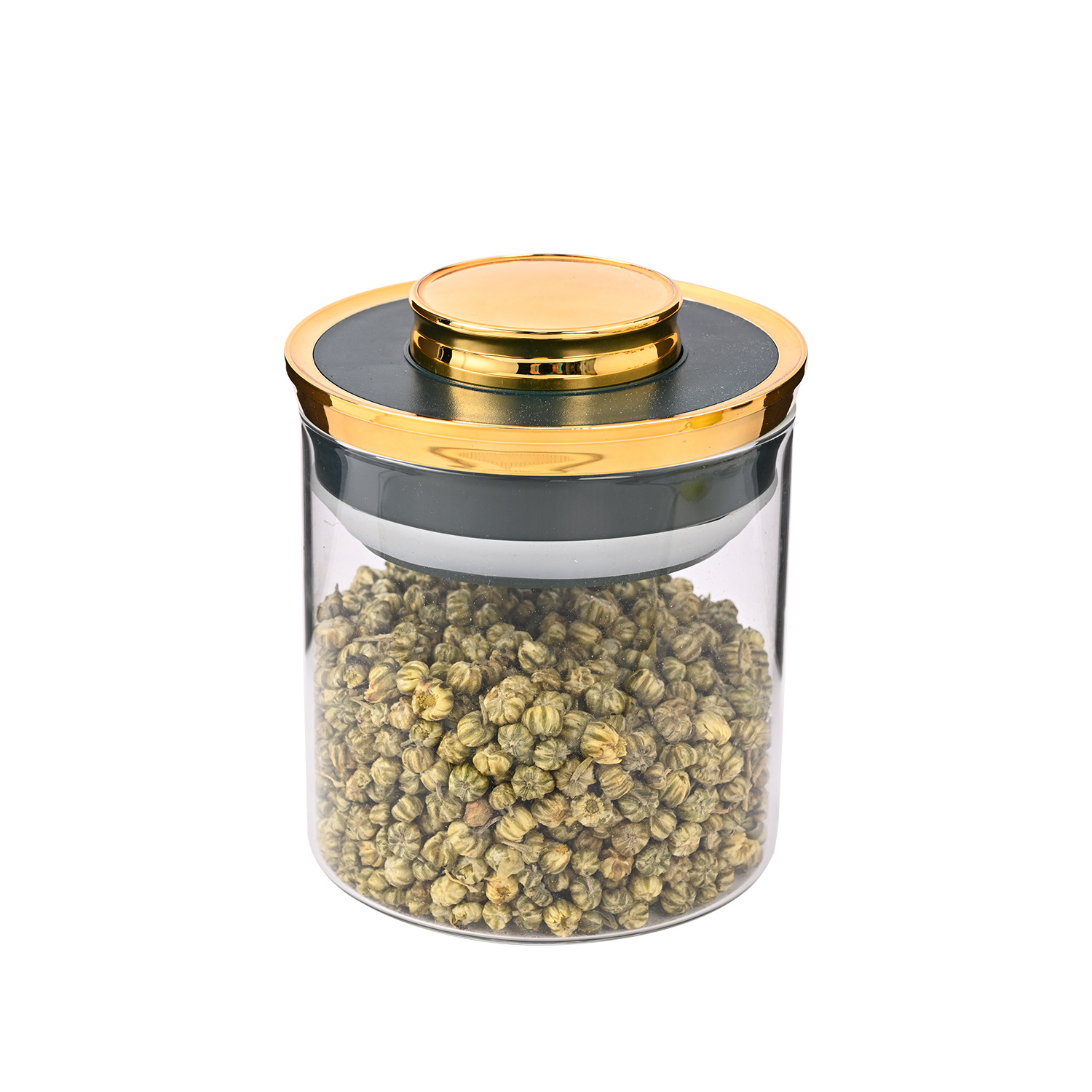 Lujo ligero hoja de ginkgo hogar alimentos té vidrio sellado tarro cocina a prueba de humedad productos secos grano sellado tarro