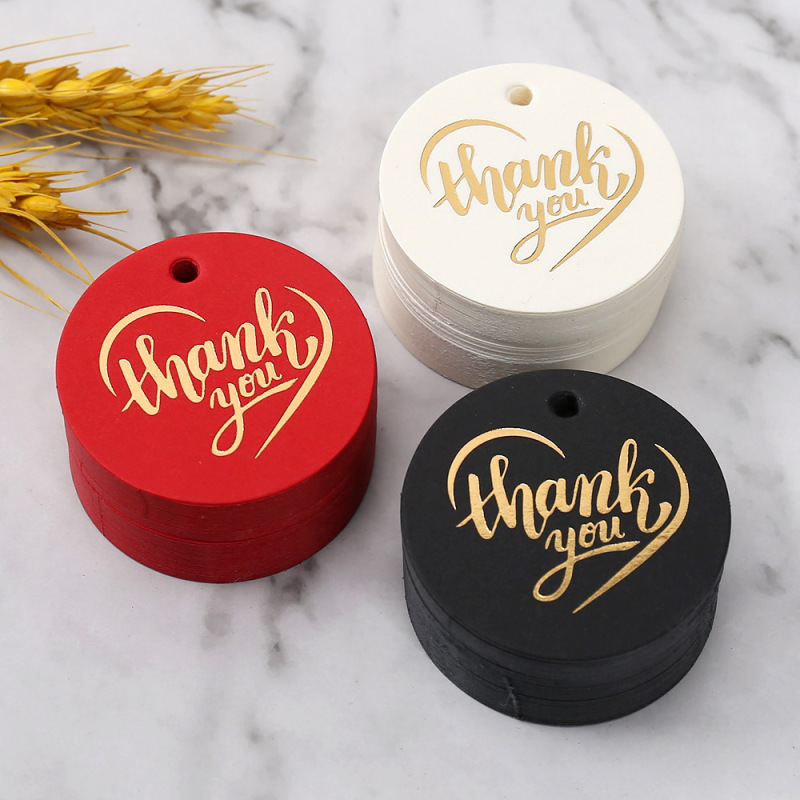 Thank you for bronzing tag 2022 cross-border new thankyou card round tag gift thank you card