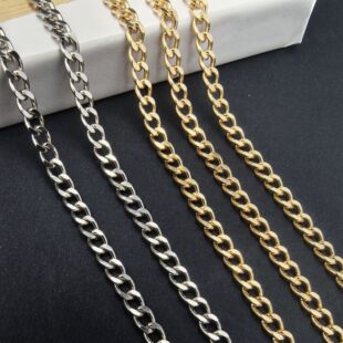 Color-preserving Korean copper chain 4.5mm double-sided grinding chain diy handmade loose chain necklace bracelet jewelry chain Accessories Wholesale