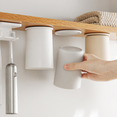 磁気逆さマウスウォッシュカップ、パンチフリーミラーキャビネット収納、シンプルなウォッシュカップ、カップル歯磨きカップ、家庭用収納棚