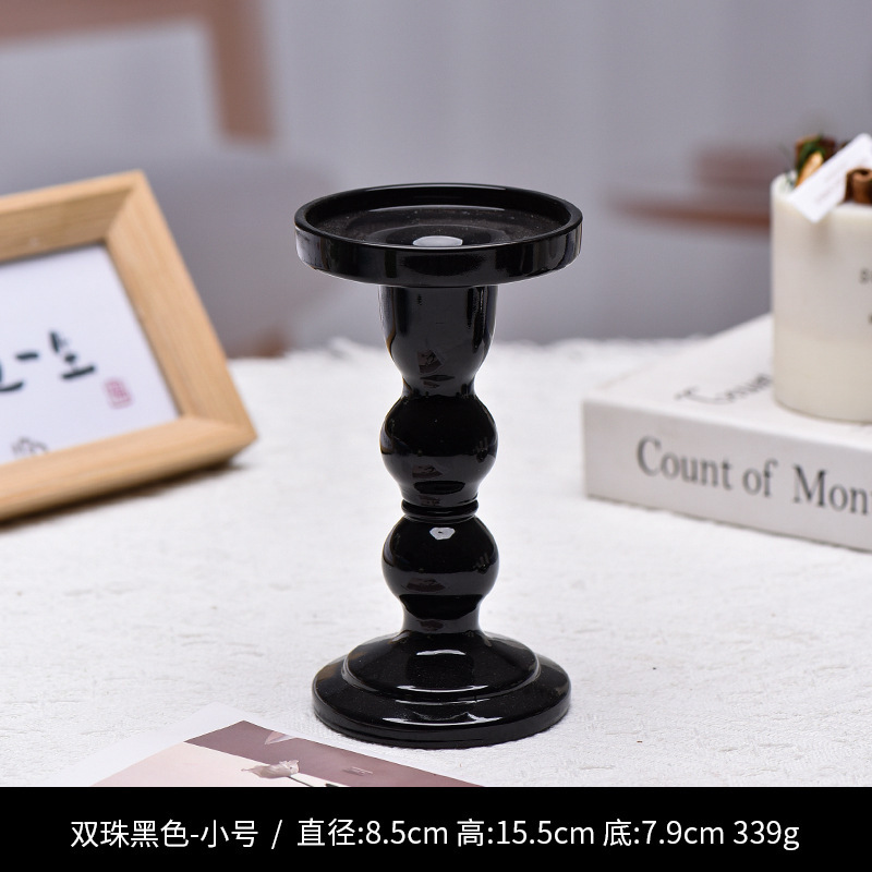 越境卸売 高脚ガラスキャンドルホルダー3点セット 透明 小型 ヨーロピアンスタイル レストラン用 即納 ガラス工芸品|undefined