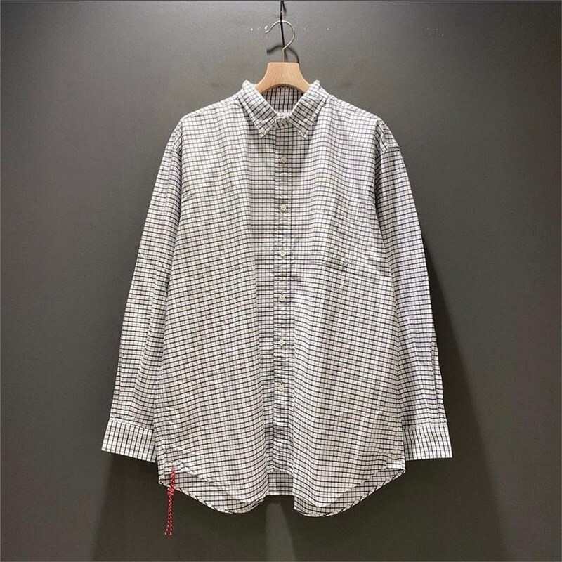BEAMS JAPAN Button Down JAPANese-made Red Rope Plaid Casual Loose Long-sleeved Shirt 23AW