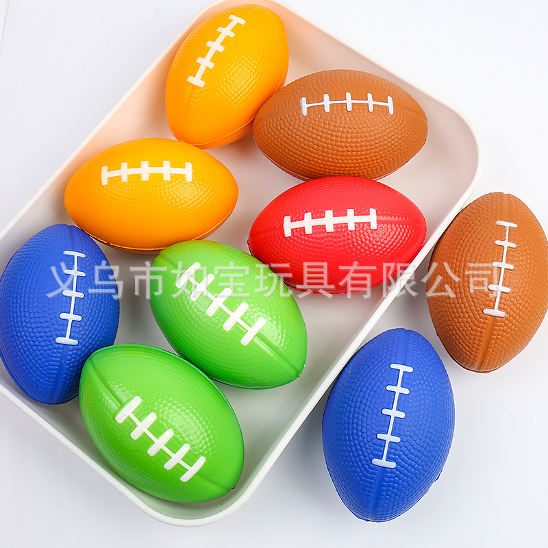 Sponge 9.0cm Pu Ball Rugby 6.0cm Small Pu Foam Elastic Ball Vent Decompression Ball Cross-Border Manufacturer