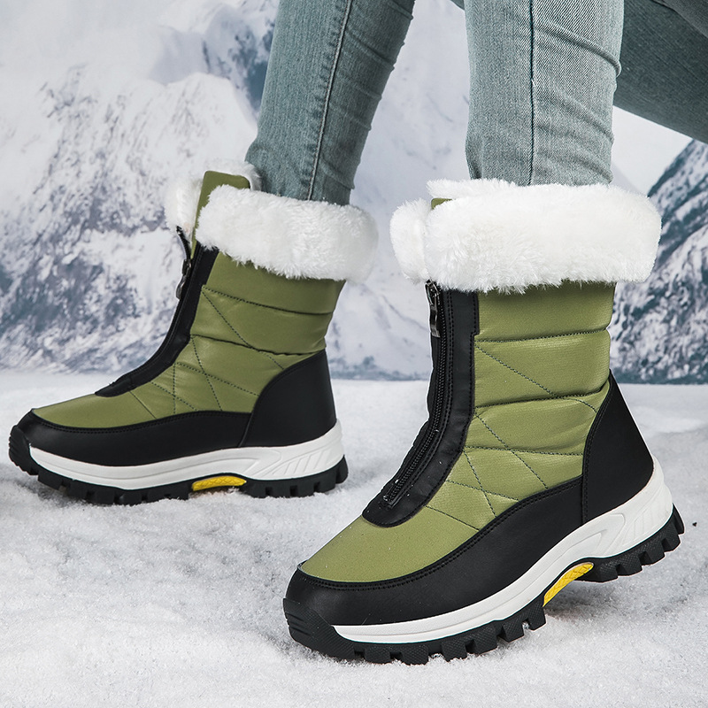 2024 invierno al aire libre de alta calidad más terciopelo calentamiento de fondo grueso zapatos de nieve nuevas tendencias transfronterizas botas de algodón ligeras mujeres image 3