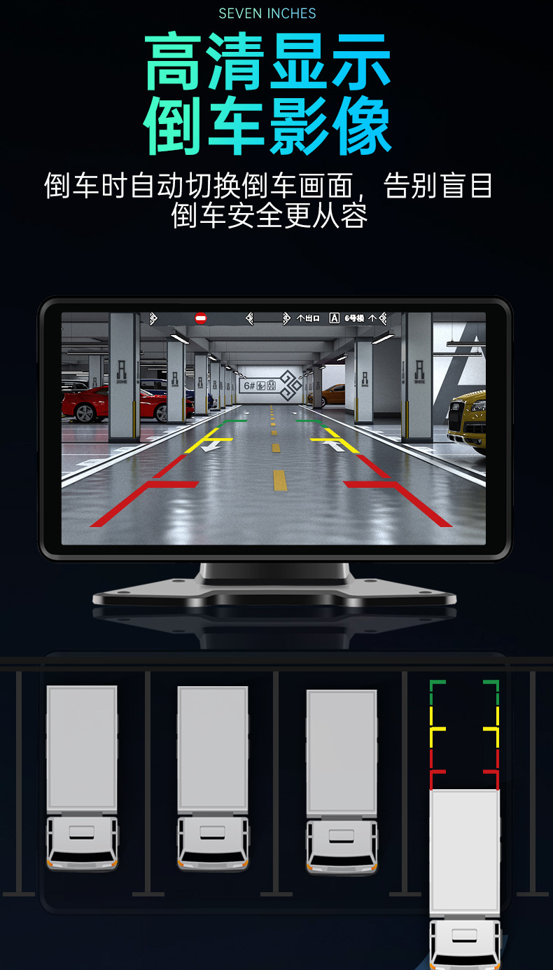 Truck Dash Cam 4-Channel Remote Blind Spot Warning Full Color Night Vision Backup Camera Universal