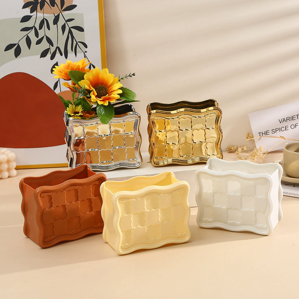 Трансграничные горячие продажи печенья имитация керамических ваз цветочные композиции премиум смысл гостиная ваза легкая роскошная украшение дома