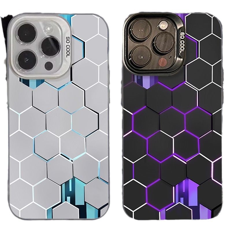 蜂巢帅气造型手机壳适用苹果手机彩银壳TEMUTK货源批发可来