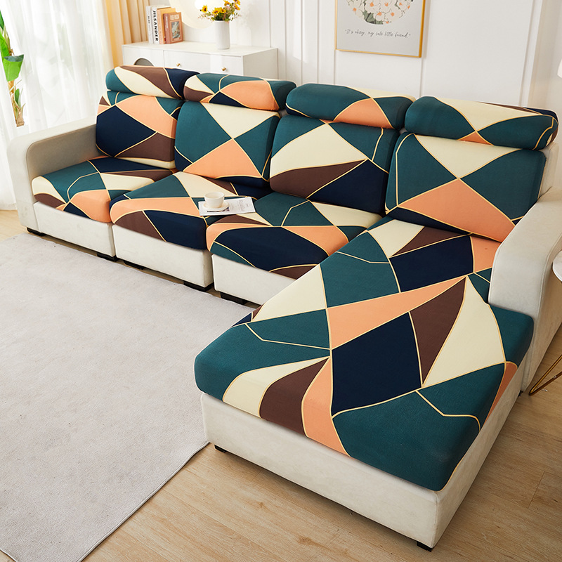 Cross-border Amazon New Stretch Printed Sofa Hat Non-slip Dirty Cushion Backrest Stretch Sofa Cushion Cover
