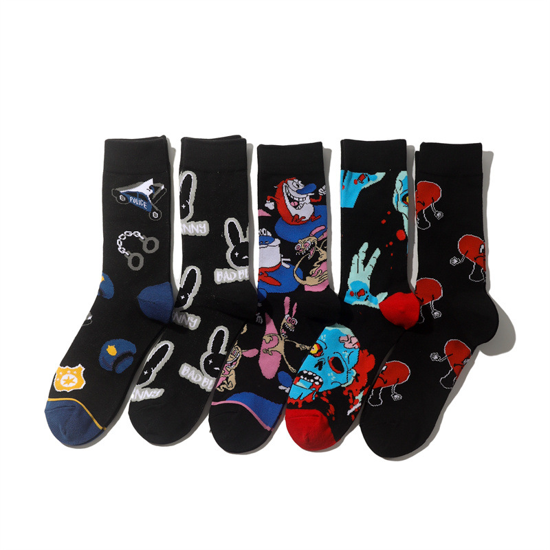 Men's Wholesale Trendy Socks Female Animation Cartoon Cotton Socks Comic Male Medium Tube Pirate Socks-5PRS 26 O1CN01xjcwpT1Trje9GwQDn !!1004802436 0 cib