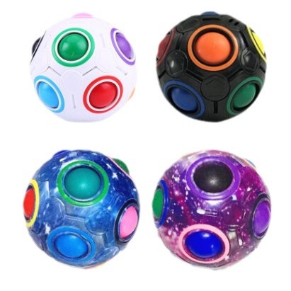 卸売り子供の知能のアイデアの魔力の虹のボールは明かりの発光のボールの指のサッカーのジャイロの減圧のボールのおもちゃを持ちます。|undefined