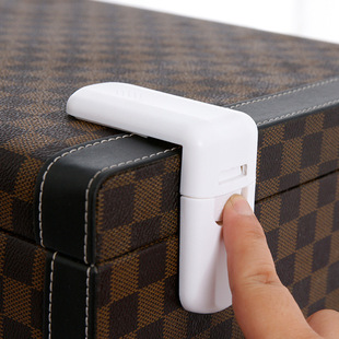Cross-Border White Baby Safety Lock Kids Safety Refrigerator Lock Cabinet Drawer Bendable Lock Right Angle 90 Degree Snap Lock