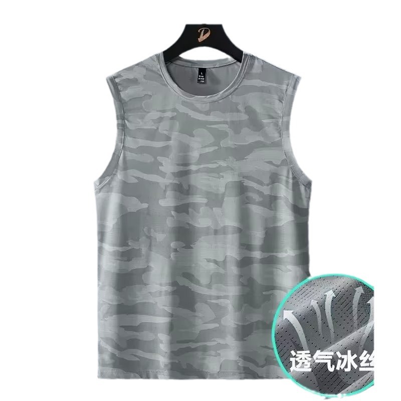 Silk camouflage summer vest for gym