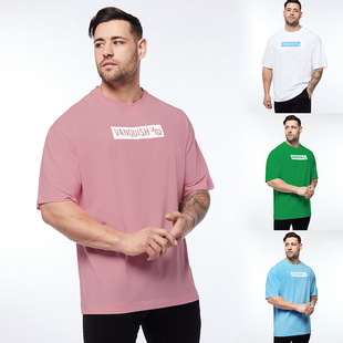 Muscle Summer Fitness Short Sleeve Men's Brothers Camouflage Cotton Loose Sport Large Size Round Neck Top Trendy Cross Border