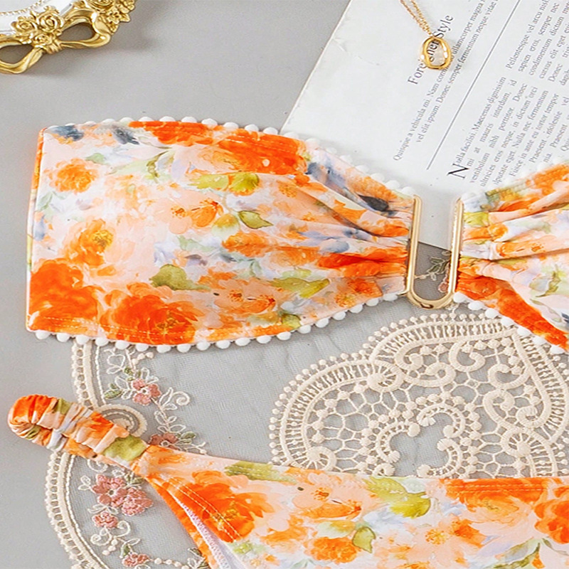 New Printed Three-point Sexy Bikini Swimsuit