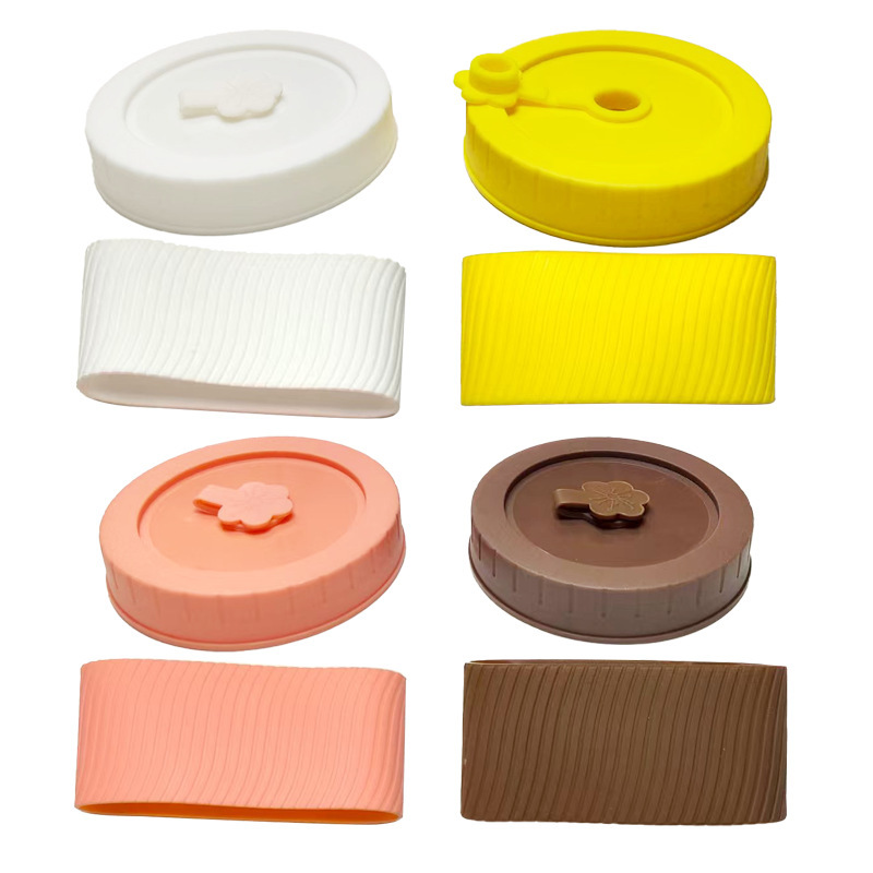 Choose Boba Cup 24oz 86mm Wide Mouth Leak-Proof Glass Mason Jar Lid Silicone Sleeve 16mm Large Hole Transparent Lid
