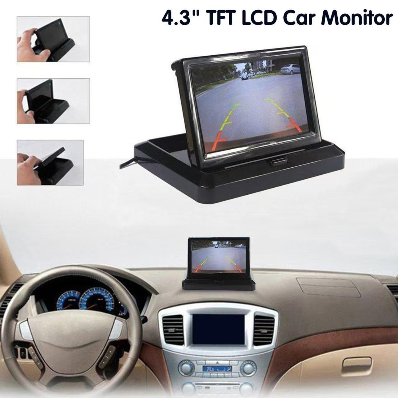 Car-Mounted 4.3inch 5inch Hd Car Screen Modification for Trucks and Cars, Foldable Reversing Camera Display, Universal
