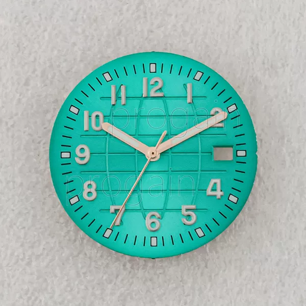 Light blue surface + rose gold needle + luminous