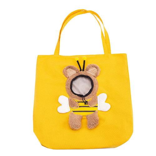 Cute canvas cat bag crossbody portable cat bag small dog can show head shoulder bag pet outing bag wholesale