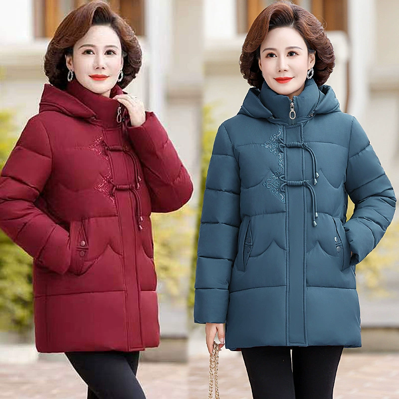 2024 Модная вышивка хлопчатобумажная одежда для пожилых людей