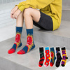 Korean Edition In cylinder ins fashion leisure time Exorcism Spring and summer Versatile Chaopai Socks english Pure cotton socks