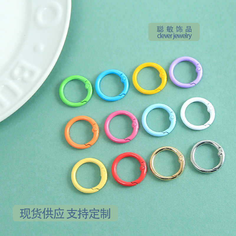彩色烤漆锌合金弹簧扣钥匙链包包手机链配件现货挂件钥匙扣圈批发