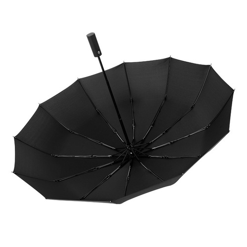 12-bone vinyl fully-automatic folding umbrella business rainy day use three-fold parasol with printable LOGO umbrella advertising umbrella