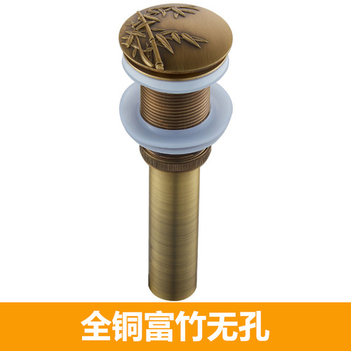 All-copper European-style basin drain pop-up basin washbasin accessories antique black gold deodorant drain pipe