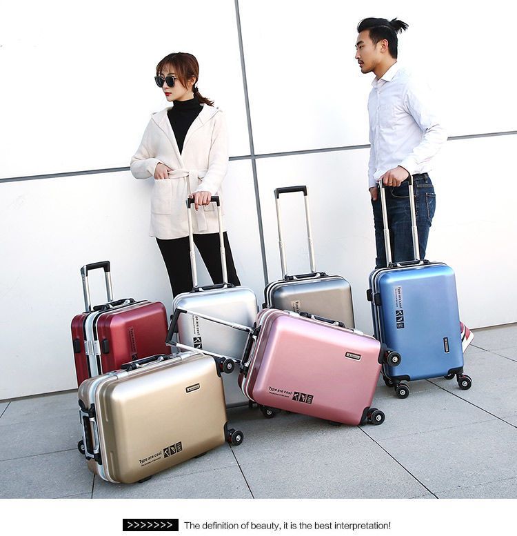 新益美 可充电铝框行李箱男女学生拉杆箱密码箱子旅行箱登机