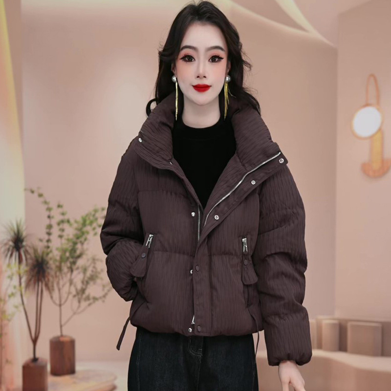 气质短款羽绒棉服女2024冬季新款小个子时尚百搭加厚保暖棉衣外套