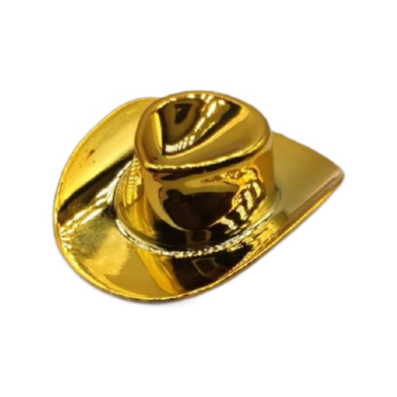 Flash láser clásico sombrero de vaquero patrón decoración fiesta color olla tapa al por mayor muñeca de juguete accesorios sombreros