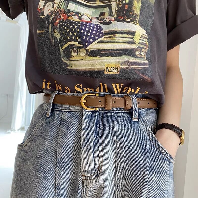 Retro Cowhide Belt For Women, Simple And Versatile Leather Belt_voghion.com
