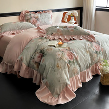 法式轻奢高级感100支长绒棉加厚磨毛四件套全棉纯棉床单被套床品4