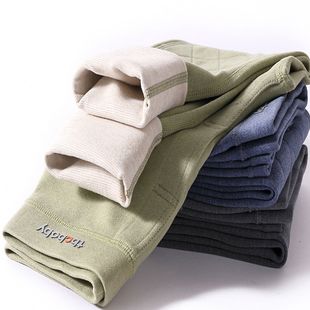 School Uniform Artifact Children's Autumn and Winter Warm Pants Inner Wearing One-piece Fleece-lined Thickened Big Boy's Fleece Cotton Pants