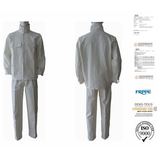 Welder Clothes, Furnace Front Worker Flame Retardant Clothes, White Thickeneded Canvas Flame Retardant Fabric Welding Flame Retardant Clothes