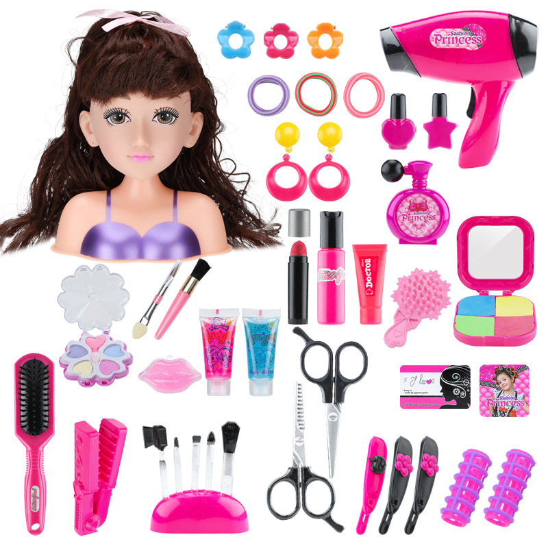 Modelo de media longitud muñeca juguete para niños secador de pelo traje de maquillaje trenzado de pelo cross-border play House Girl Doll