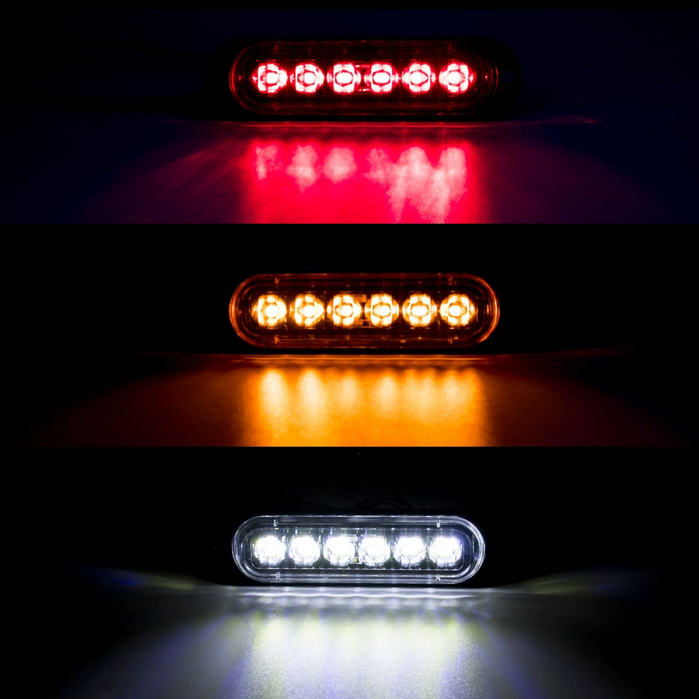 Шестидюймовые LED-фары для грузовика, задние фонари грузовика, боковые предупреждающие сигнальные огни шириной 10-30В, сигнальные огни ширины прицепа