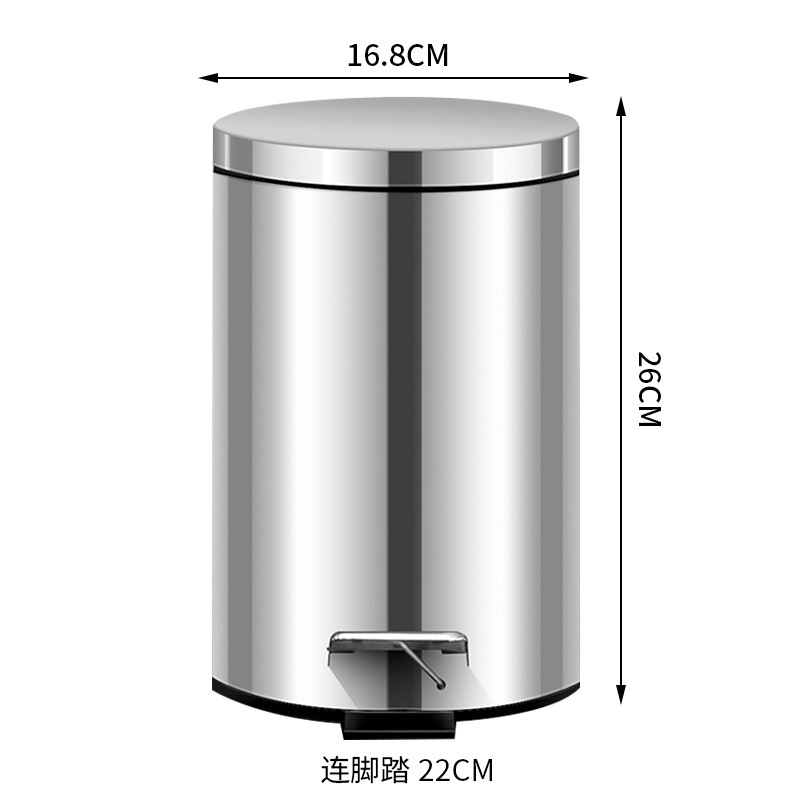 La basura del hogar de acero inoxidable puede al por mayor pedal cocina basura puede sala de baño pedal de basura con tapa