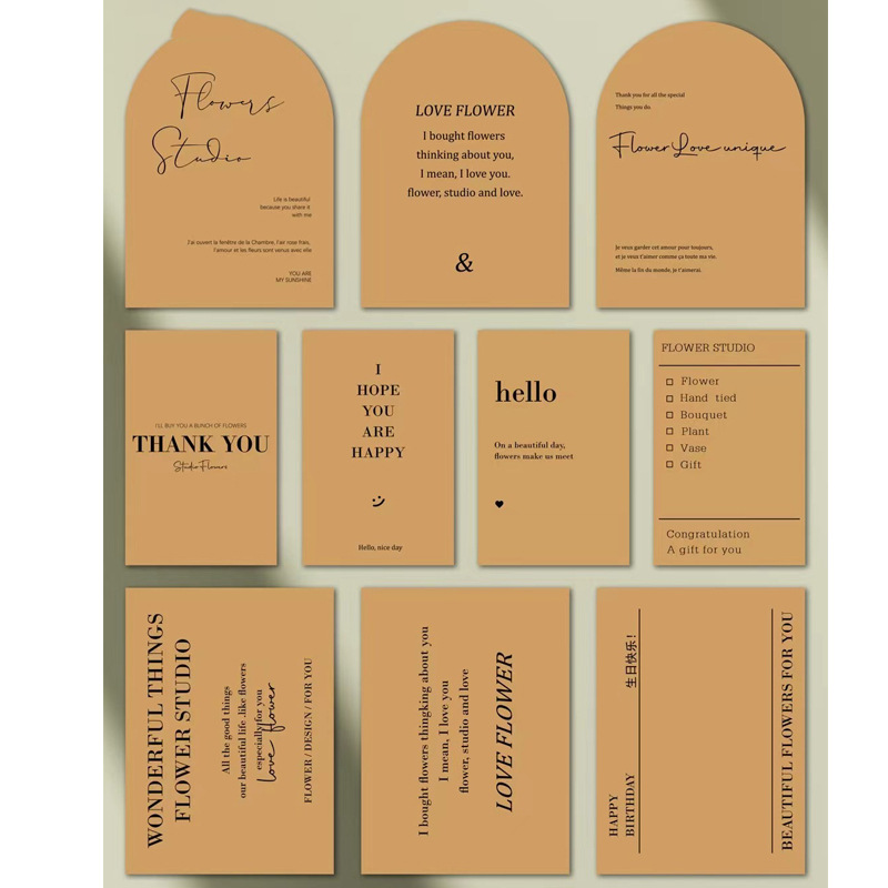 Tarjeta de felicitación floral tarjeta de agradecimiento fresca Tarjeta de bendición de vacaciones creativa Mensaje de confesión tarjeta colgante Etiqueta de flor