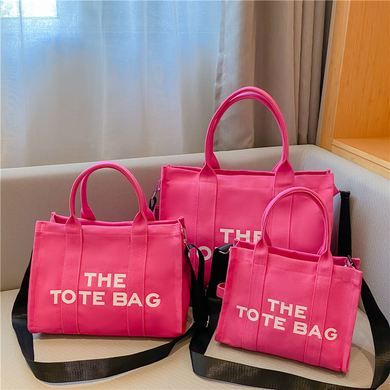 Bolso de lona Hebei Baiou para mujer, de color sólido con estampado de letras, bolso bandolera de un solo hombro con estampado de letras.