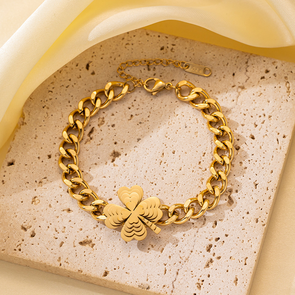25g Weight 0.03µm-0.05µm Gold Plating Thickness PVD Coated Gold Plating Process 18K Real Gold Plated Plating Material 304 Stainless Steel Pendant Material Zircon Inlay Material Bracelets Classification 304 Stainless Steel Chain Material Cuban Link Chain Curb Chain, box chain, Twisted Rope Chain, snake chain, figaro chain Chain Type 1 Piece Quantity Daily Occasion 304 Stainless Steel Material Eye, Flower, Butterfly Pattern Women's Gender Casual, Simple Style Style Enamel, Inlay Craft Casual Simple Style Eye Flower Butterfly Titanium Steel Zircon Bracelets In Bulk 19