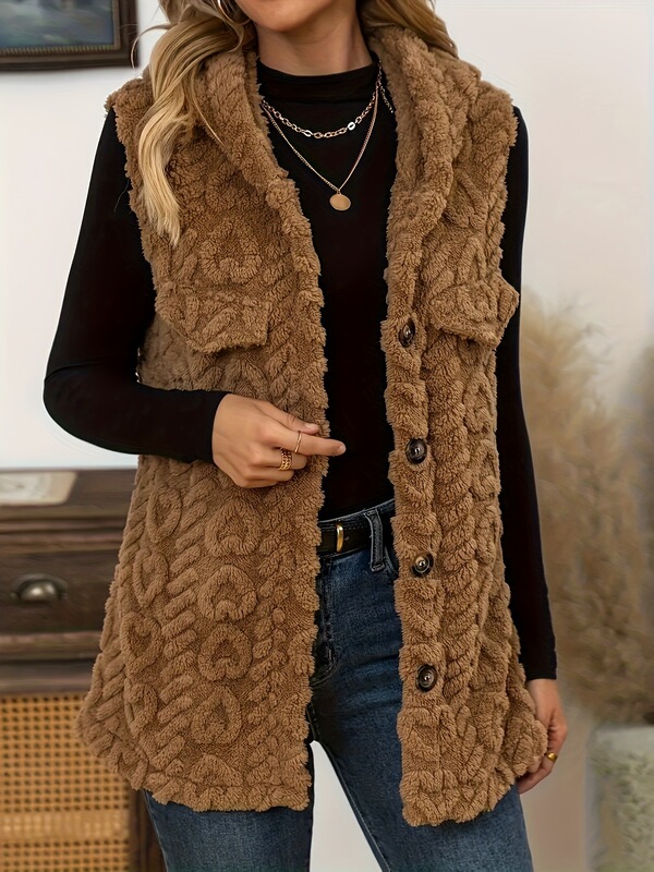 Qd0711027 Women's Velvet Sleeveless Hooded Vest Jacket Qd0711027 Women's Velvet Sleeveless Hooded Vest Jacket
