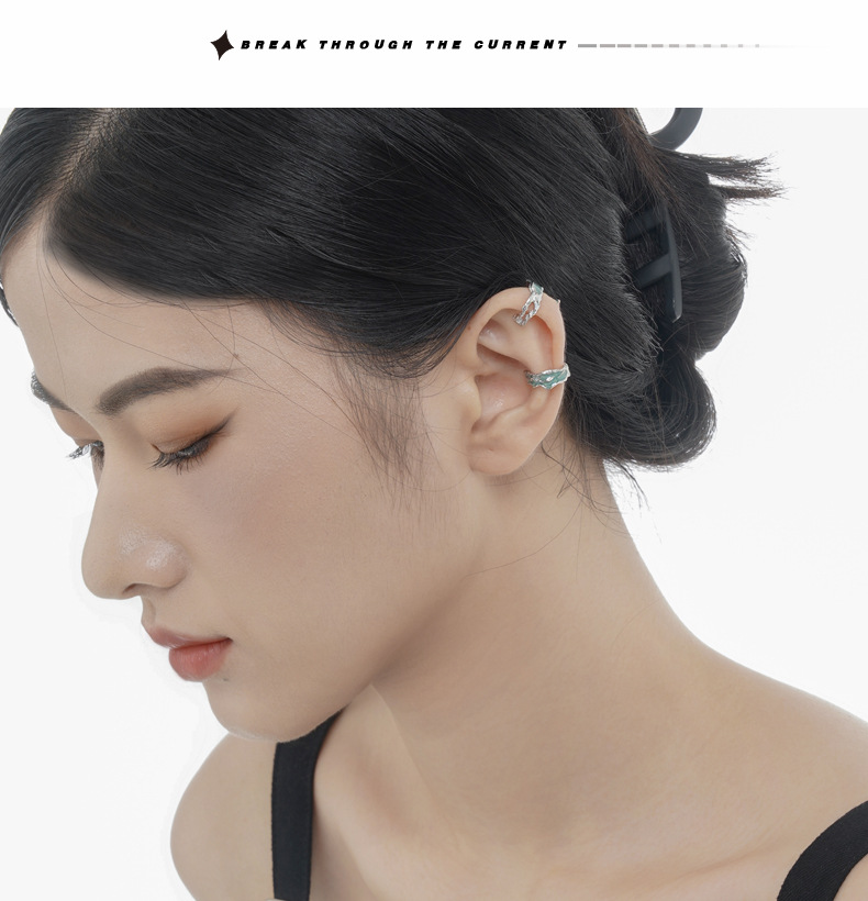 Fashion Geometric Sterling Silver Epoxy Ear Studs 1 Pair