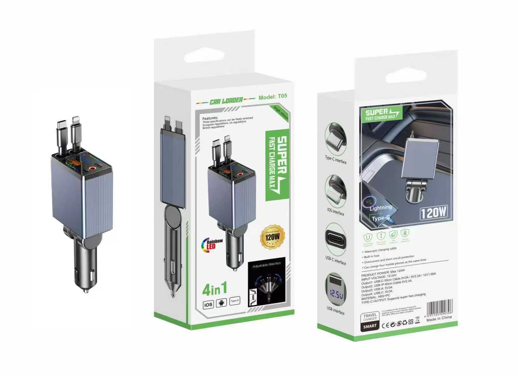 5-in-1 Retractable Cable – Chezai Mobil şarj cihazları - t03-new-starry-sky-top
