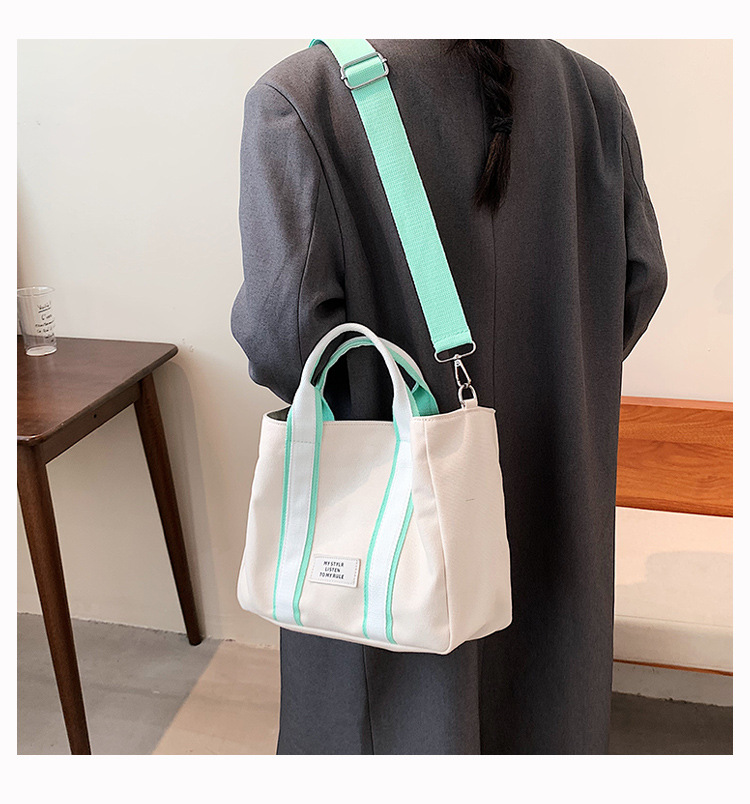 Fashion Large Capacity Wide Shoulder Strap Hit Color Portable Tote Bag Wholesale Nihaojewelry display picture 5