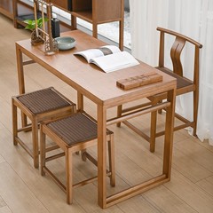 Xiangfu ティーテーブル竹大板学習デスクホームダイニングテーブルスツールシンプルな小型オフィステーブルコーヒーテーブル