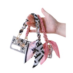 韓版手機掛繩絲巾繩子掛帶寬掛件.手腕短掛鏈女款掛飾多色手機鏈