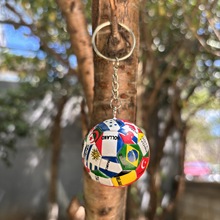 跨境爆款体育足球钥匙圈万国旗足球钥匙扣2025年世界杯纪念小礼品