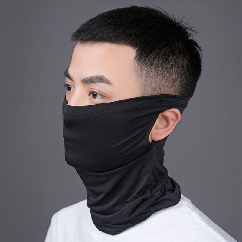 Summer Cycling Ice Silk Face Mask Sun Protection Ear Loop Neck Scarf Outdoor Sports Breathable Ear Loop Face Towel Head Scarf Cross-border