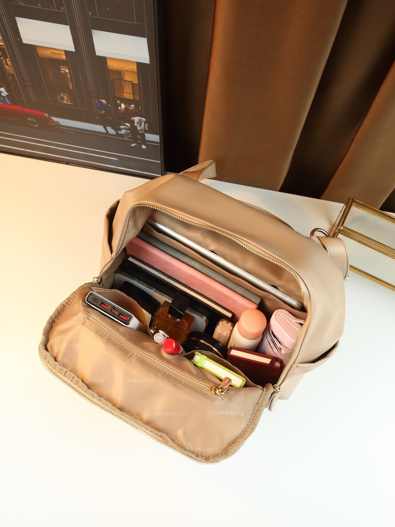 Retro-Rucksack im einfarbigen, gewebten Design – vielseitige, lässige Reise- und Wickeltasche für Damen_voghion.com